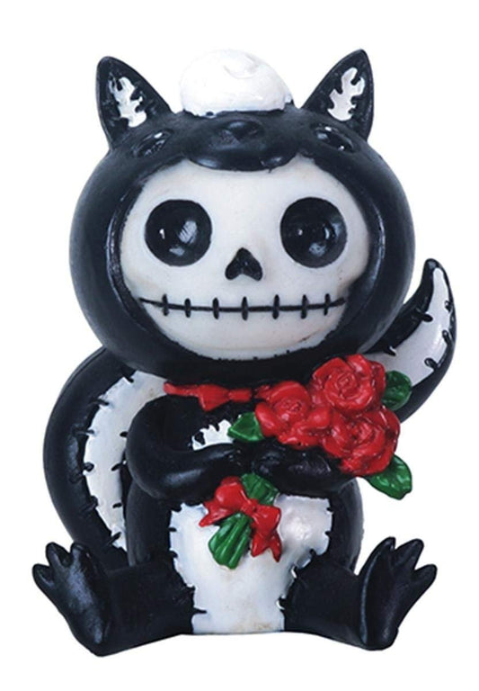 YTC 2.75 Inch Furrybones Odo Skunk Costume Holding Flowers Sitting Statue