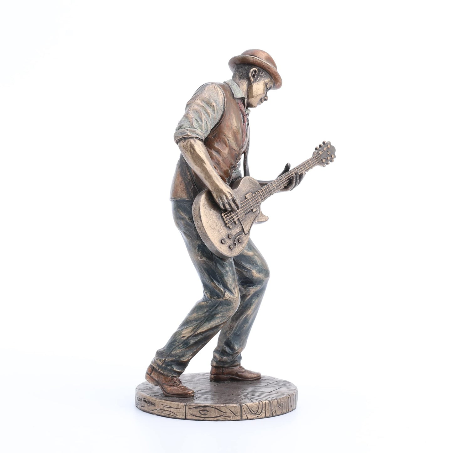 Veronese Design 7 5/8" Jazz Band Casual Guitar Player Resin Statue Cast Bronze Finish