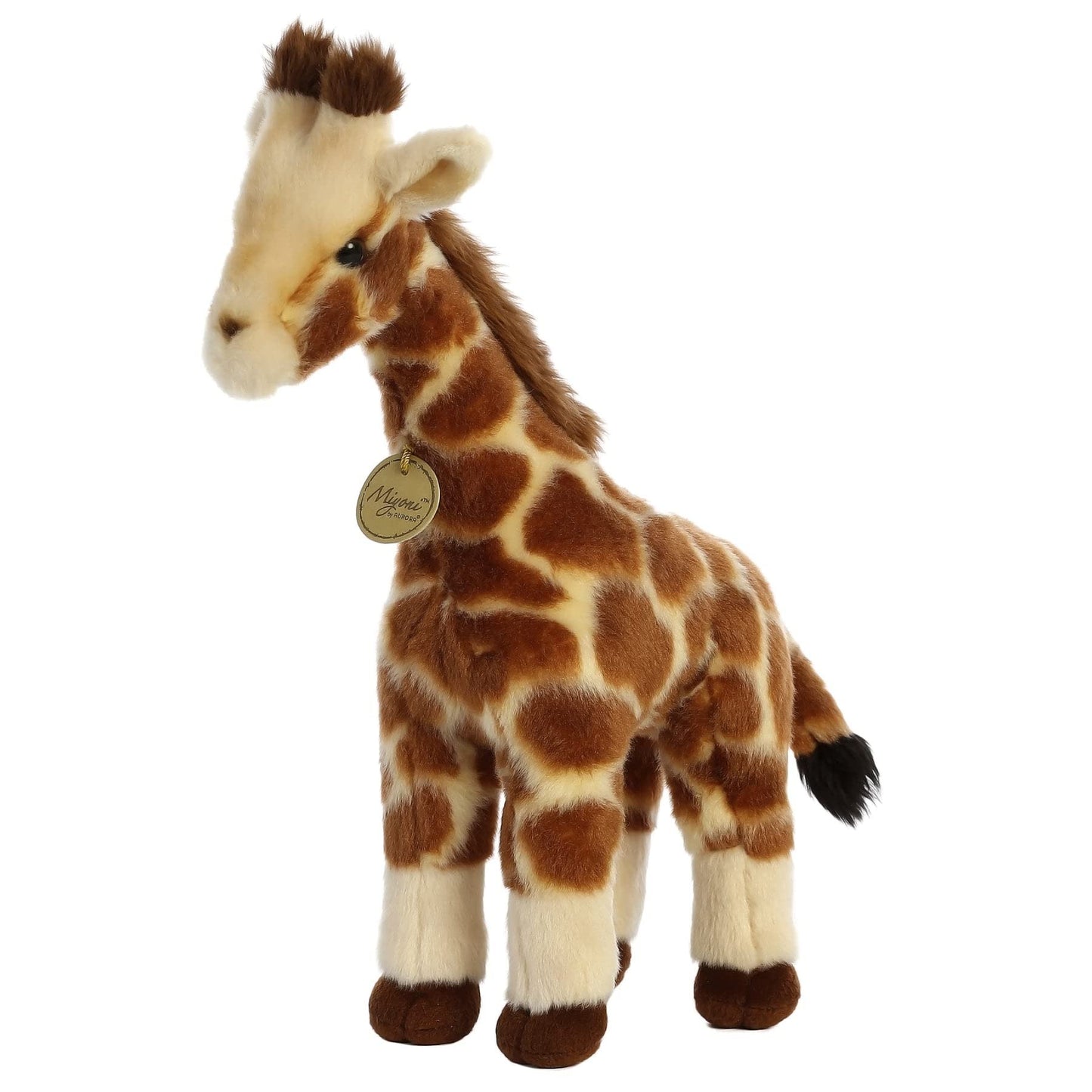 Aurora® Realistic Miyoni® Giraffe Stuffed Animal - Lifelike Detail - Cherished Companionship - Brown 12 Inches