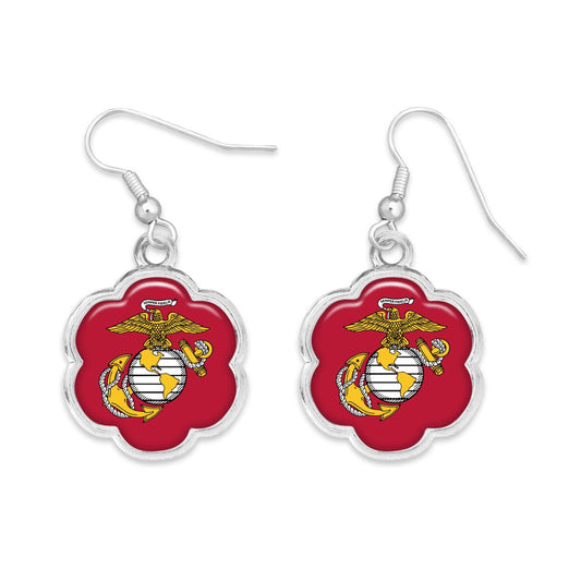 U.S. Marines Hazel Silver Earrings Jewelry Gift USMC