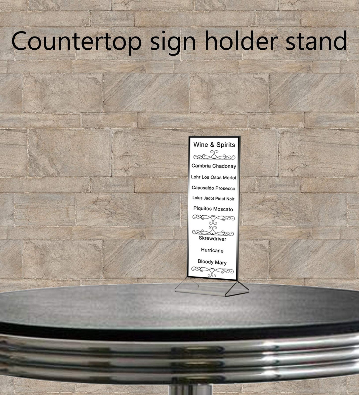 Counter Sign Holder Table Ad Frame Top Load Menu Promo POP Display Signage Stand Clear Acrylic