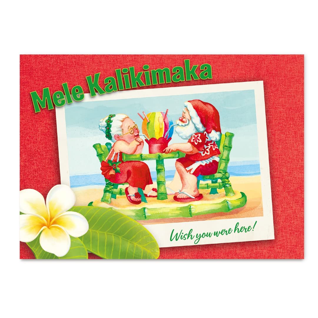 Island Heritage Boxed Hawaiian Christmas Cards - Shave Ice Lovebirds II - 12 cards & 13 envelopes