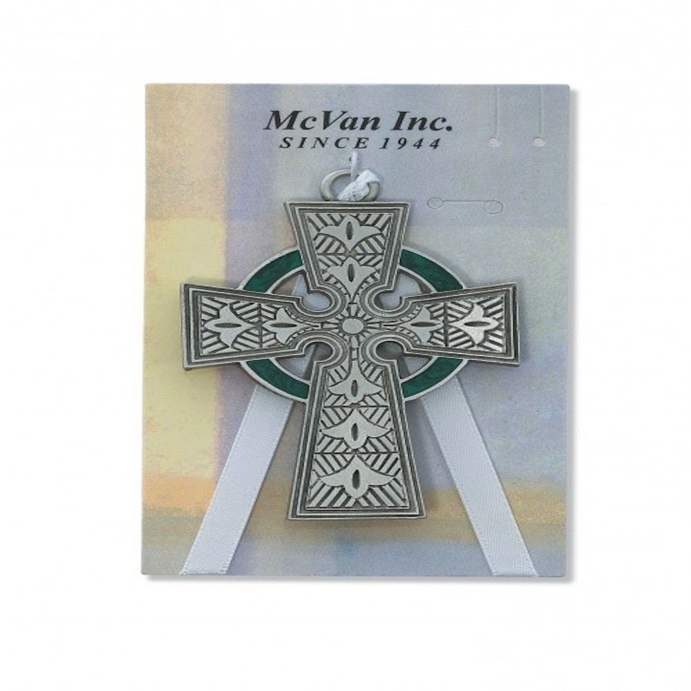 Pewter Celtic Crib Cross (McVan 147-44) - Carded