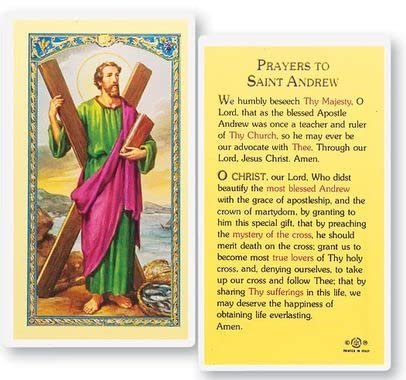 WJ Hirten E24-404 Prayers to Saint Andrew, Clear Holy Cards