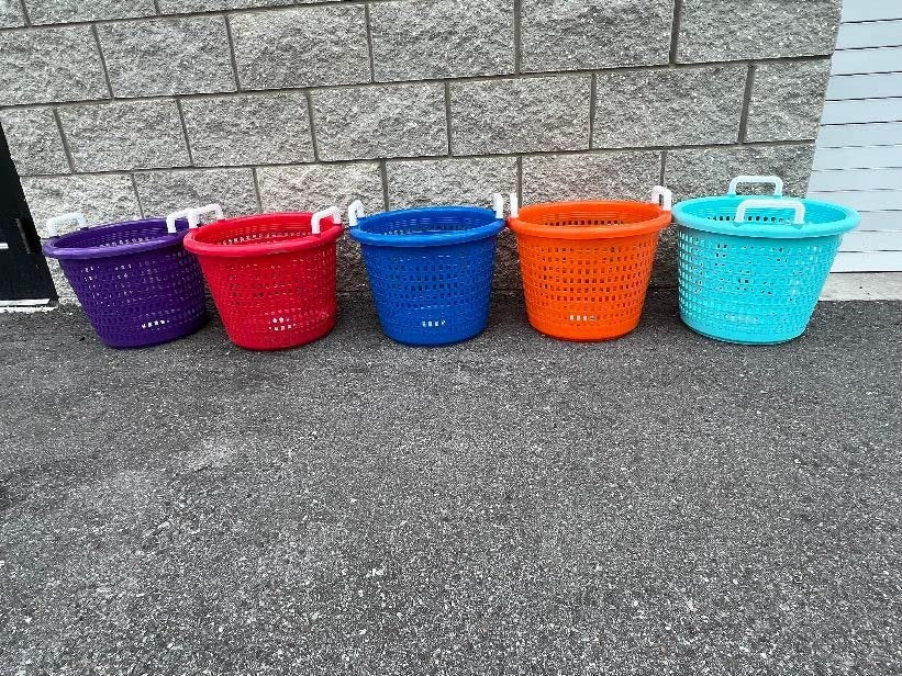 Handy Basket - Blue for Fishing, Laundry, heavy duty, hold up 40 lbs, can take hot and cold condition, used by commercial fishermen for decades.