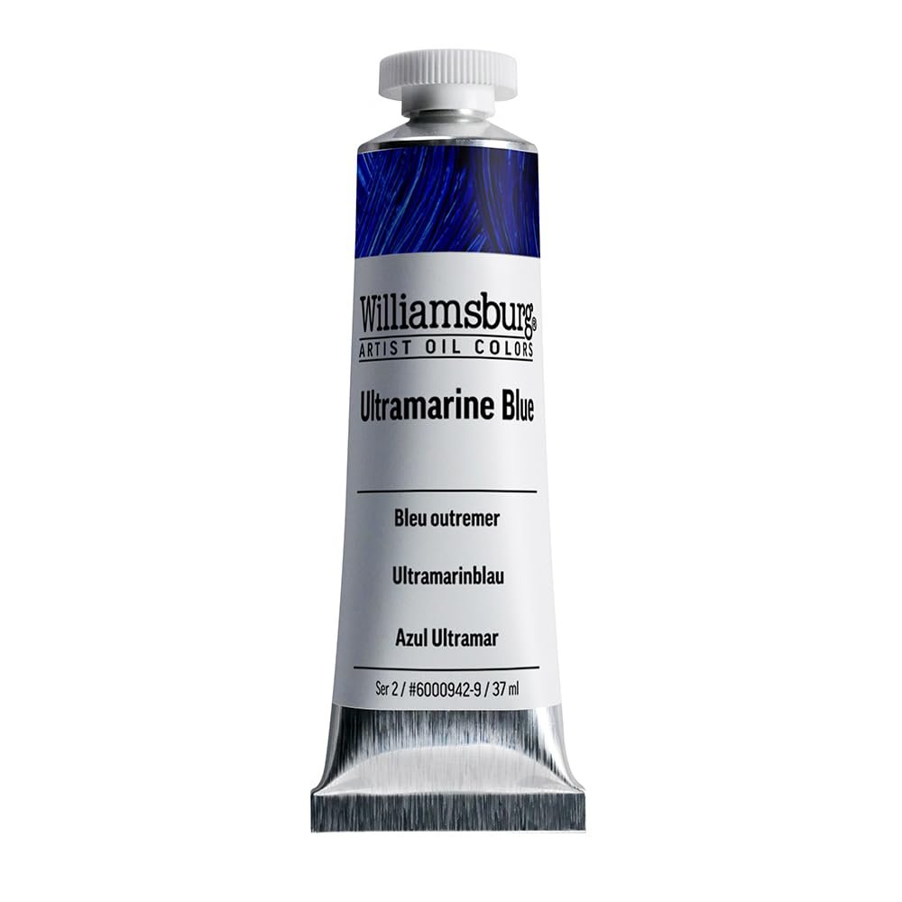 Williamsburg Artist Oil Colors by GOLDEN, Ultramarine Blue, 37 ml tube, Professional Oil Paint, Semi-Transparent