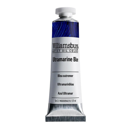 Williamsburg Artist Oil Colors by GOLDEN, Ultramarine Blue, 37 ml tube, Professional Oil Paint, Semi-Transparent