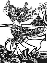 Tribal Style Belly Dancer Pattern