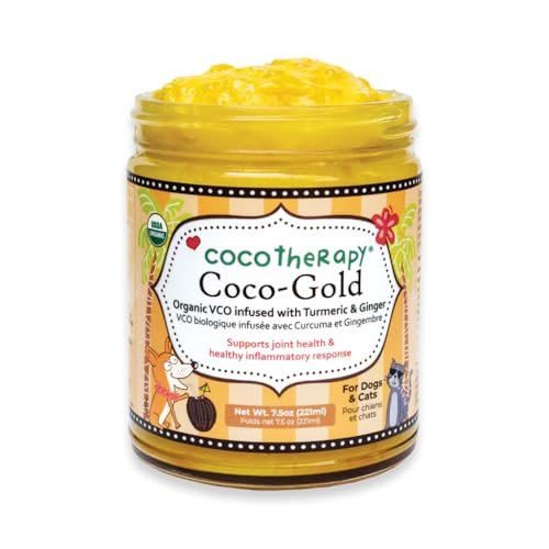 CocoTherapy Coco-Gold Organic Virgin Coconut Oil infused with Turmeric & Ginger, 7.5oz.