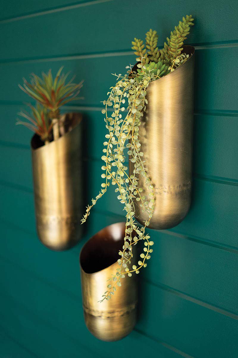 Kalalou NDE1405 Transitional Wall Vases in Bronze/Dark Finish, 6.00 inches