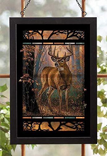 Wild Wings 5386498025 Stained Glass Art (Woodland Mist Whitetail Deer)