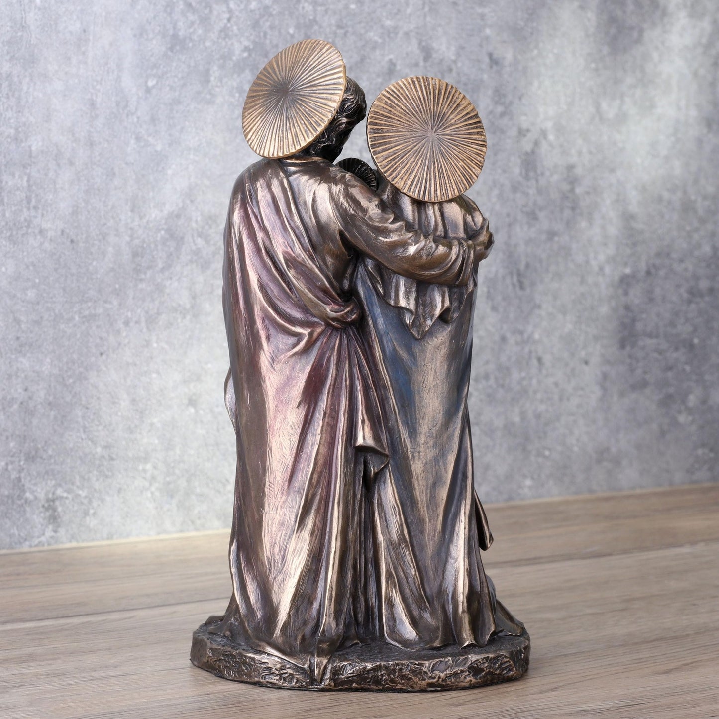 Veronese Design 8 5/8 Inch Holy Family Joseph Mary Holding Young Jesus Cold Cast Resin Antique Bronze Finish Sculpture