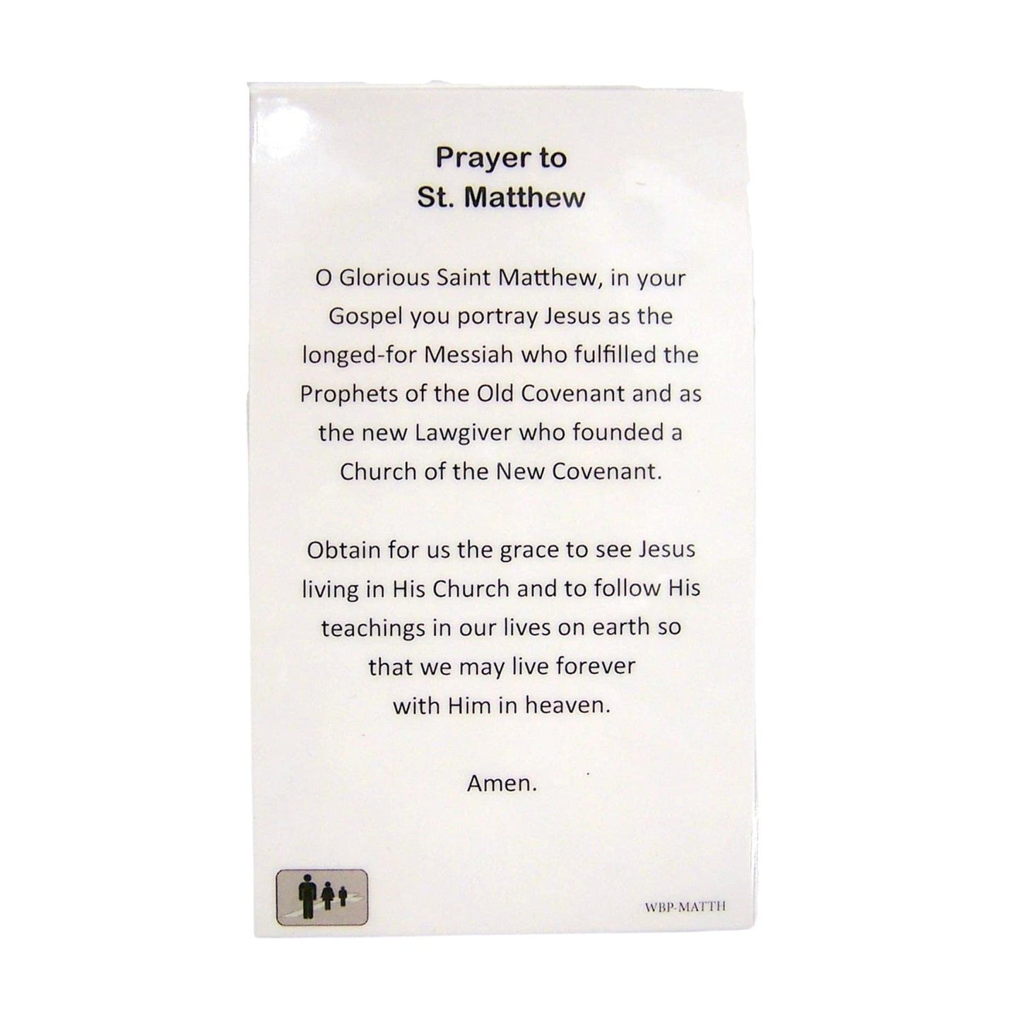 McVan Saint Matthew 1-inch Pewter Medal Pendant with Holy Prayer Card