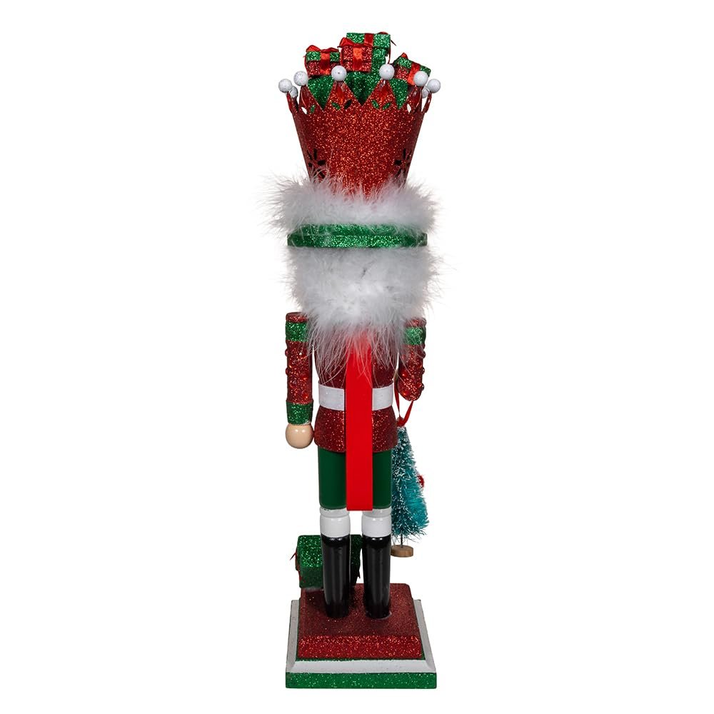 Kurt Adler 18-inch Hollywood Nutcrackers™ Red & Green with Presents Crown Nutcracker
