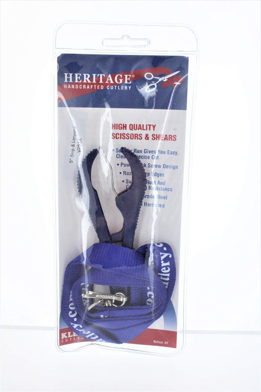 Heritage 5 Inch Snip with Lanyard - Blue Handle