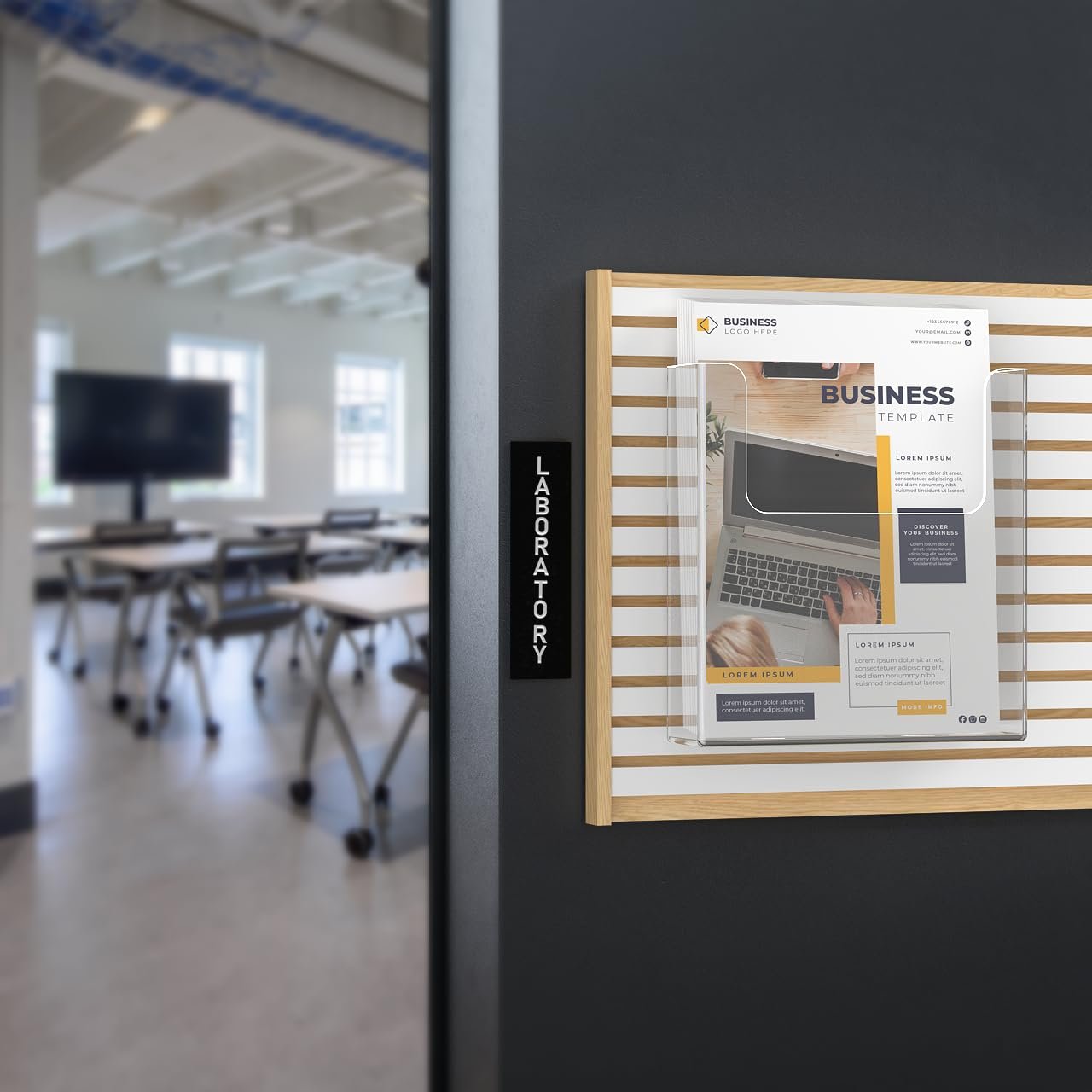 Marketing Holders 2 Pack Slatwall Brochure Holder 8.5" Wide Clear Acrylic Catalogs Magazine Rack Slot Wall Display Realtors Law Firms Libraries