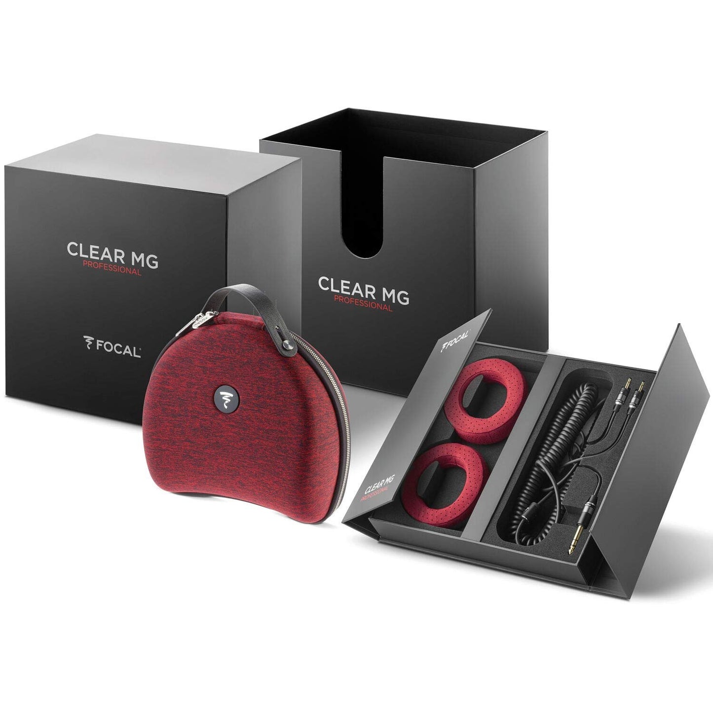 Focal Clear Pro MG Professional Open-Back Headphones with Memory Foam Earpads, Multiple Cables and Rigid Carrying Case