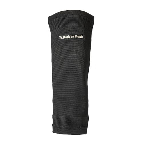 Back on Track Therapeutic 2-Way Stretch Black Elbow Brace - Enhanced Recovery & Support for Tennis, Golf, Training, Work and Daily Activities, Black, S