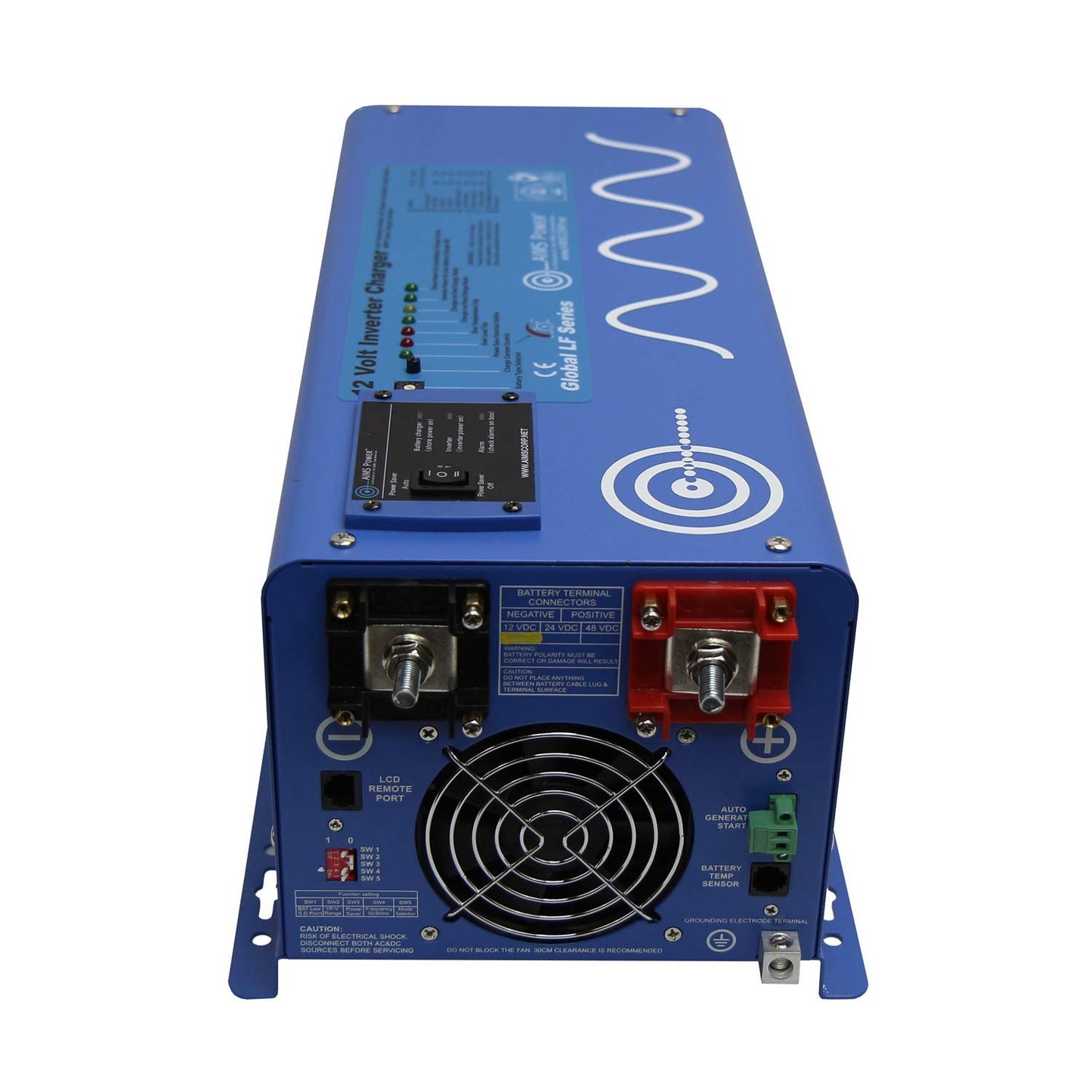 AIMS Power PICOGLF30W12V120VR 3000 Watt and 9000 Watt Surge 12VDC Input to 120VAC Output Pure Sine Inverter Charger Backup Power