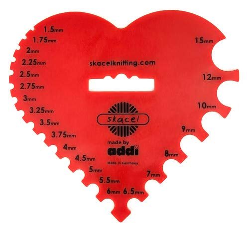 addi Skacel Heart Knitting Needle and Crochet Hook Gauge