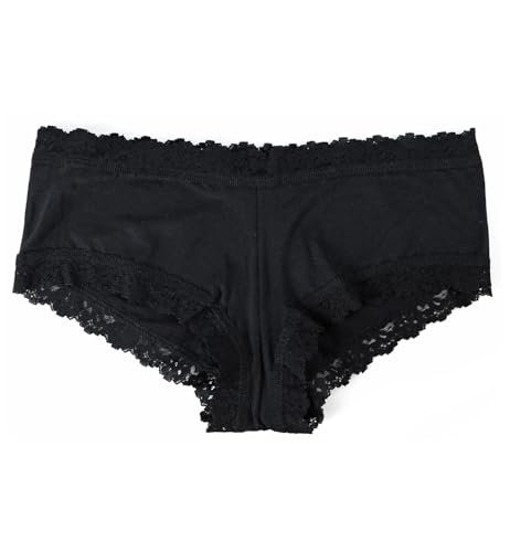 hanky panky Women's Rolled Organic Cotton Boyshort with Lace