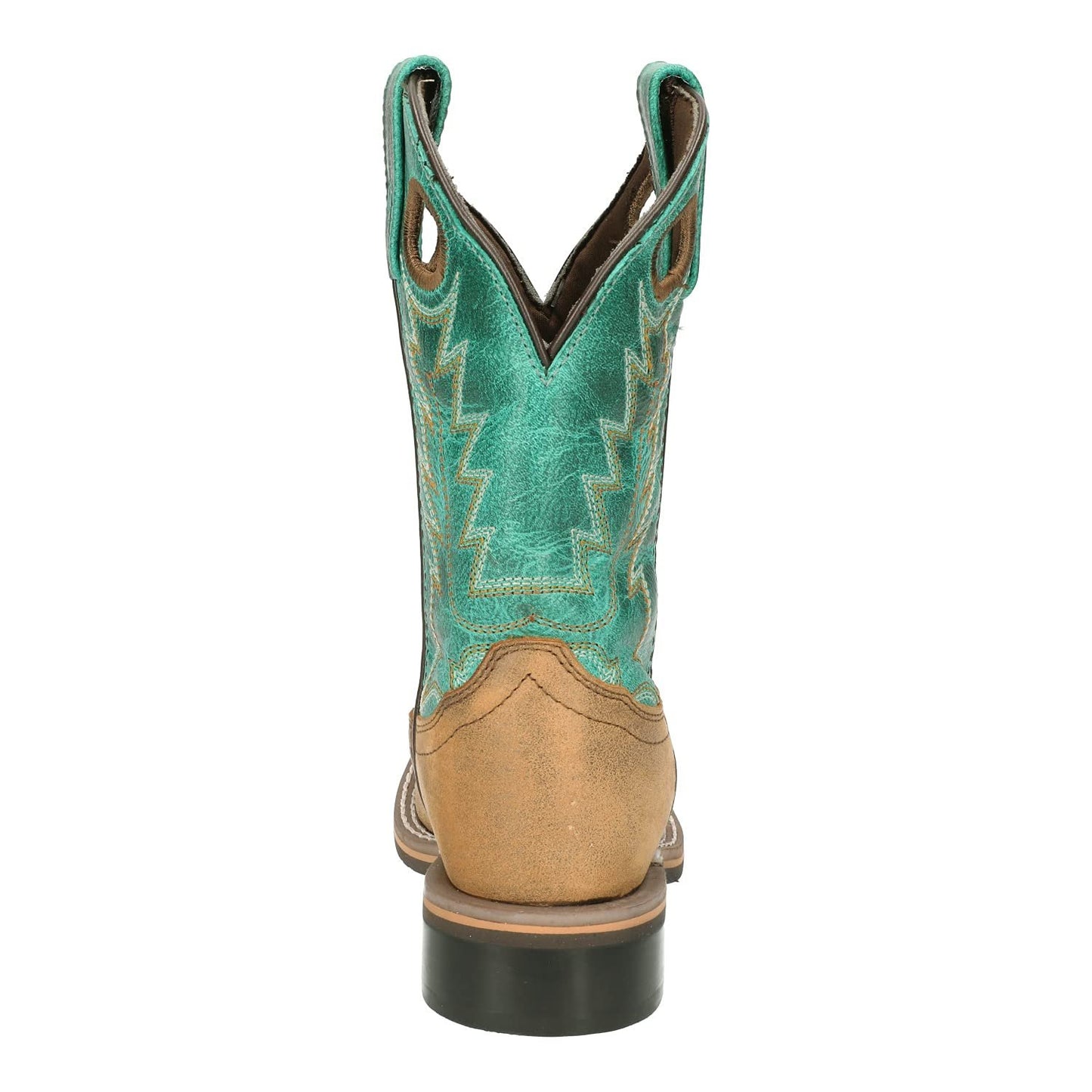 Smoky Mountain Boots Kids' Jesse Western Boot, Little Kid, Brown Distress/Turquoise, Medium, Size 13 US
