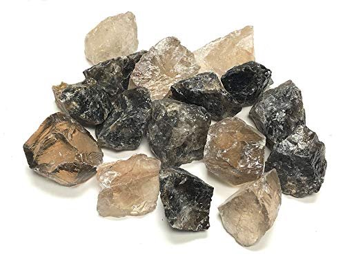 Zentron Crystal Collection: Smoky Quartz in Velvet Bag Large Natural Rough Bulk Raw Stones for Tumbling, Wire Wrapping, Polishing, Wicca and Reiki