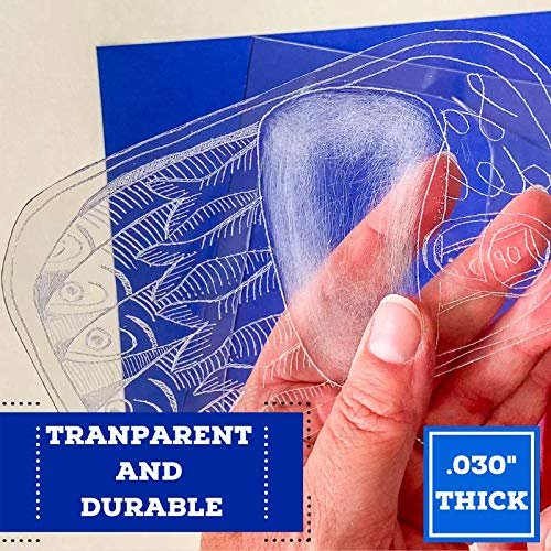 Grafix Impress Print Media Monoprint Plate – 5 x 7”, Pack of 3 – Transparent, Lightweight, Non-Porous .030” Dura-Lar Monoprinting Surface, Economical Alternative to Metal or Glass Plates