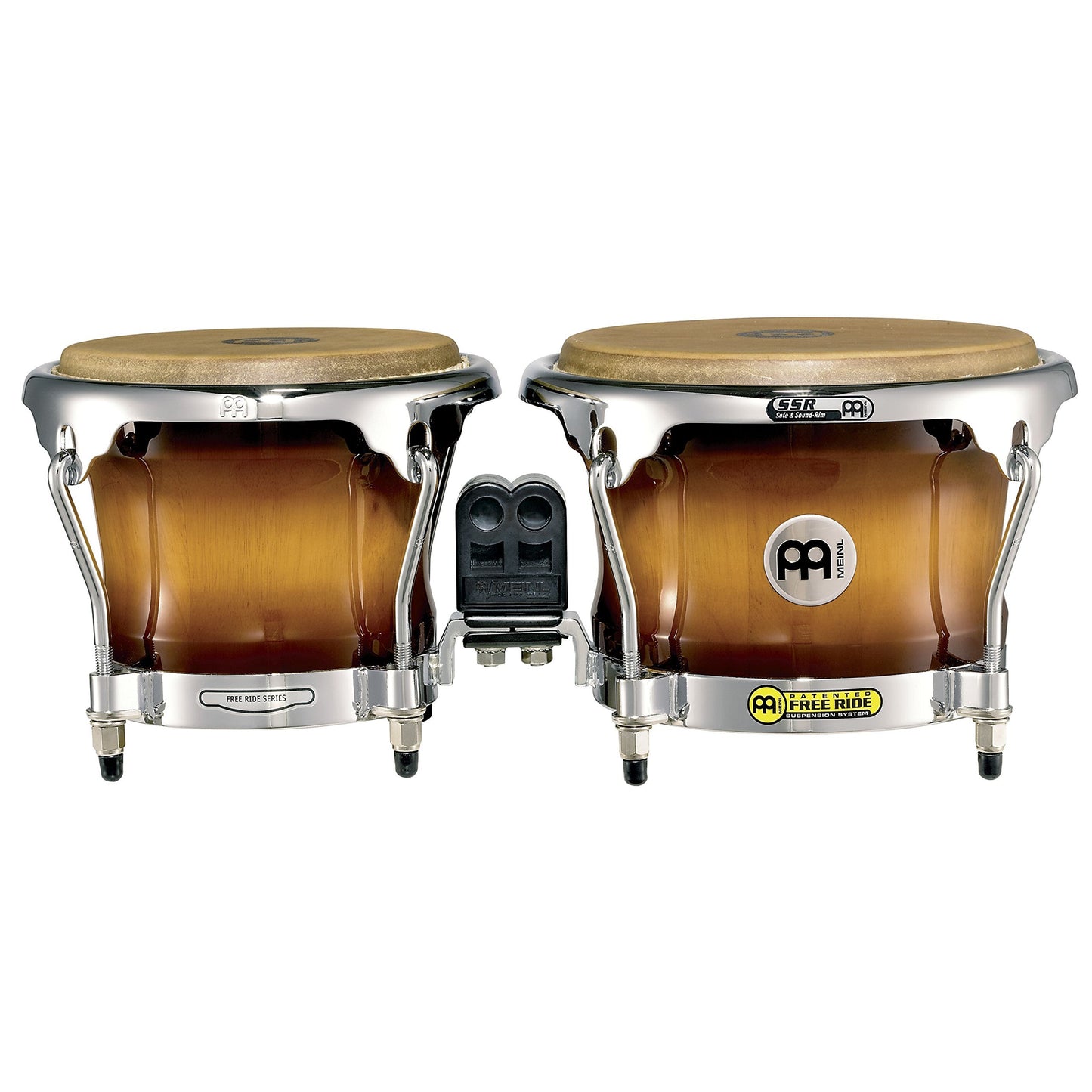 Meinl Percussion FWB400GAB Free Ride Series Wood Bongos, Gold Amber Sunburst Finish