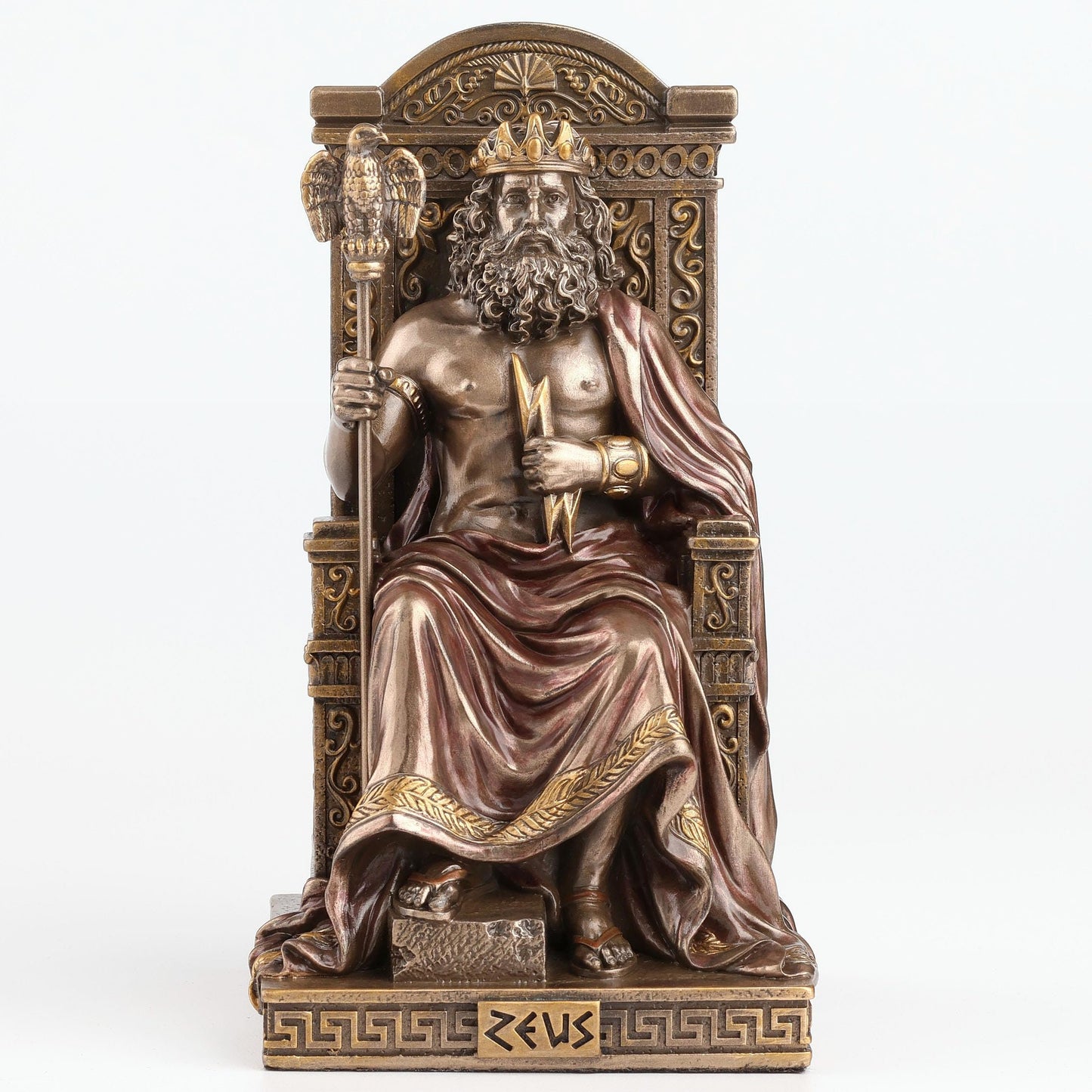 Veronese Design 6 1/8 Inch Greek God Zeus Cold Cast Resin Bronze Finish Sculpture