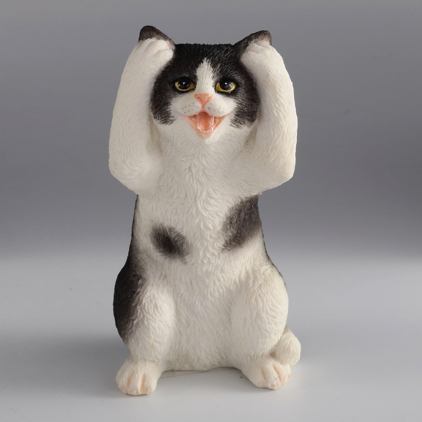 Veronese Design 3 3/4 Inch Black and White Kittens Hear Speak See No Evil Resin Figurine Miniature