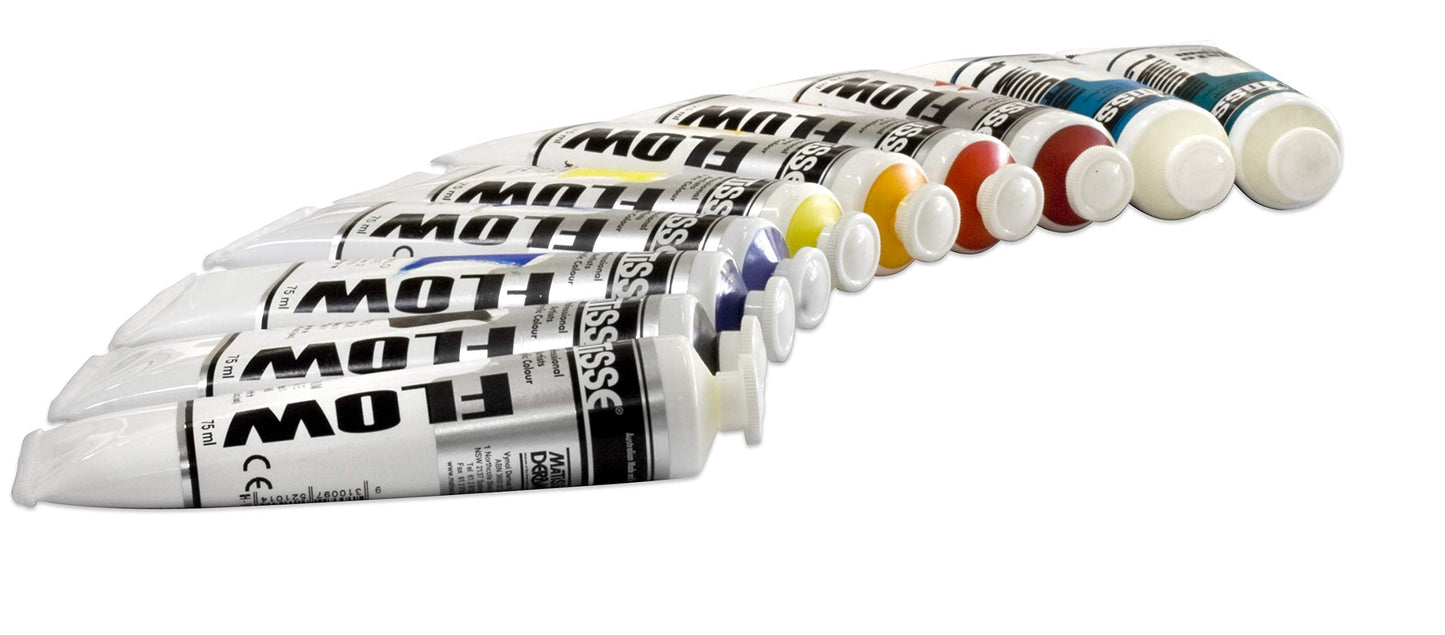 Matisse Flow Acrylic Paint - Low Viscosity Australian Premiere Acrylics for Glazing & Wash Layers - [75 ml Tube - Australian Sky Blue]