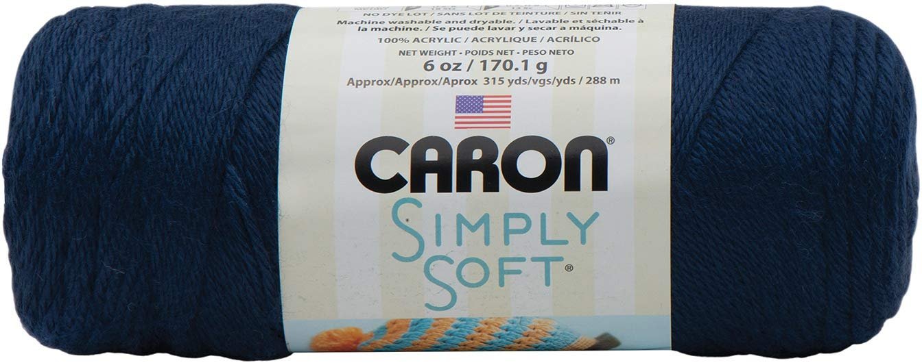 Caron Dark Country Blue, Simply Soft Solids Yarn, Multipack of 12, 12 Pack