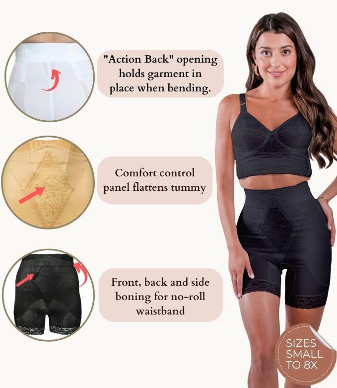 6206 - High Waist Long Leg Shaper | Made in USA | No Top Roll Waistband | Quality Material | Medium Control |