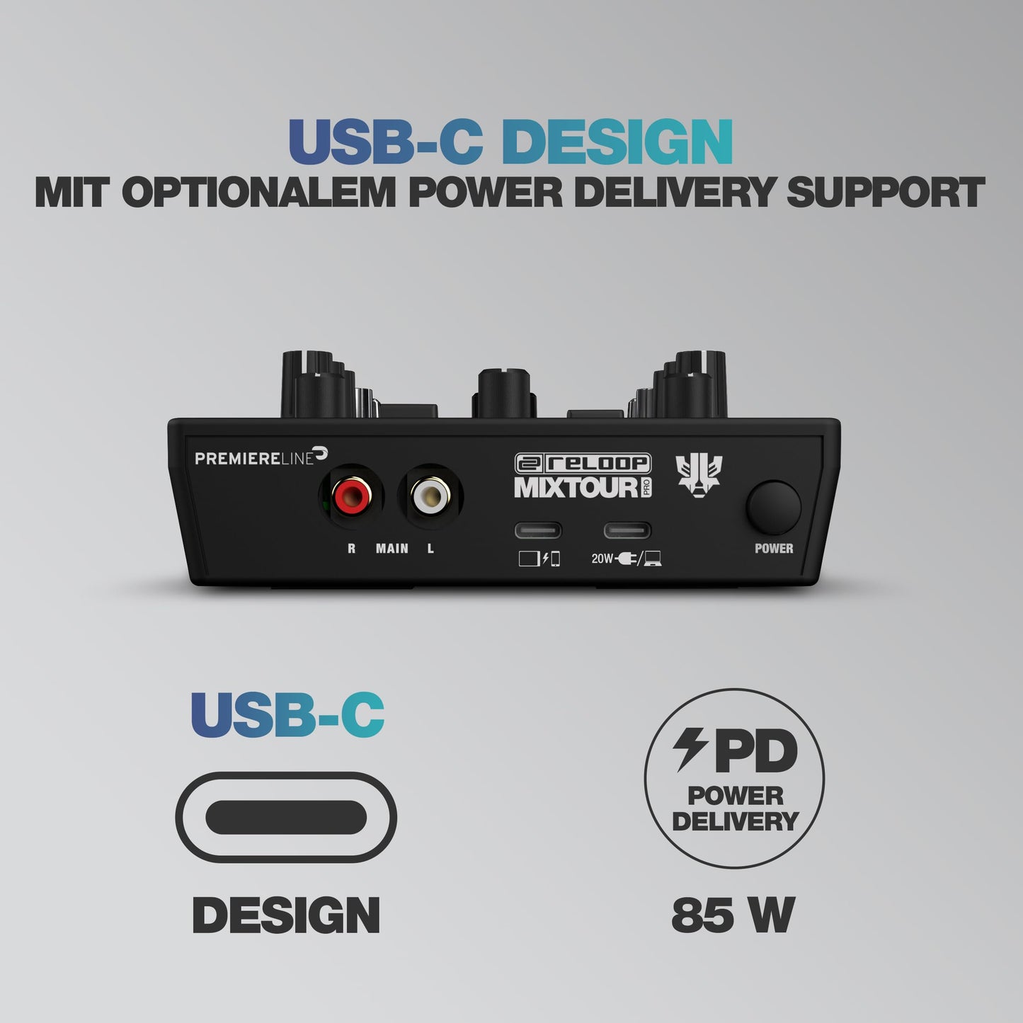 Reloop Mixtour Pro High-quality, ultra-portable, all-in-one four-deck DJ controller with audio interface