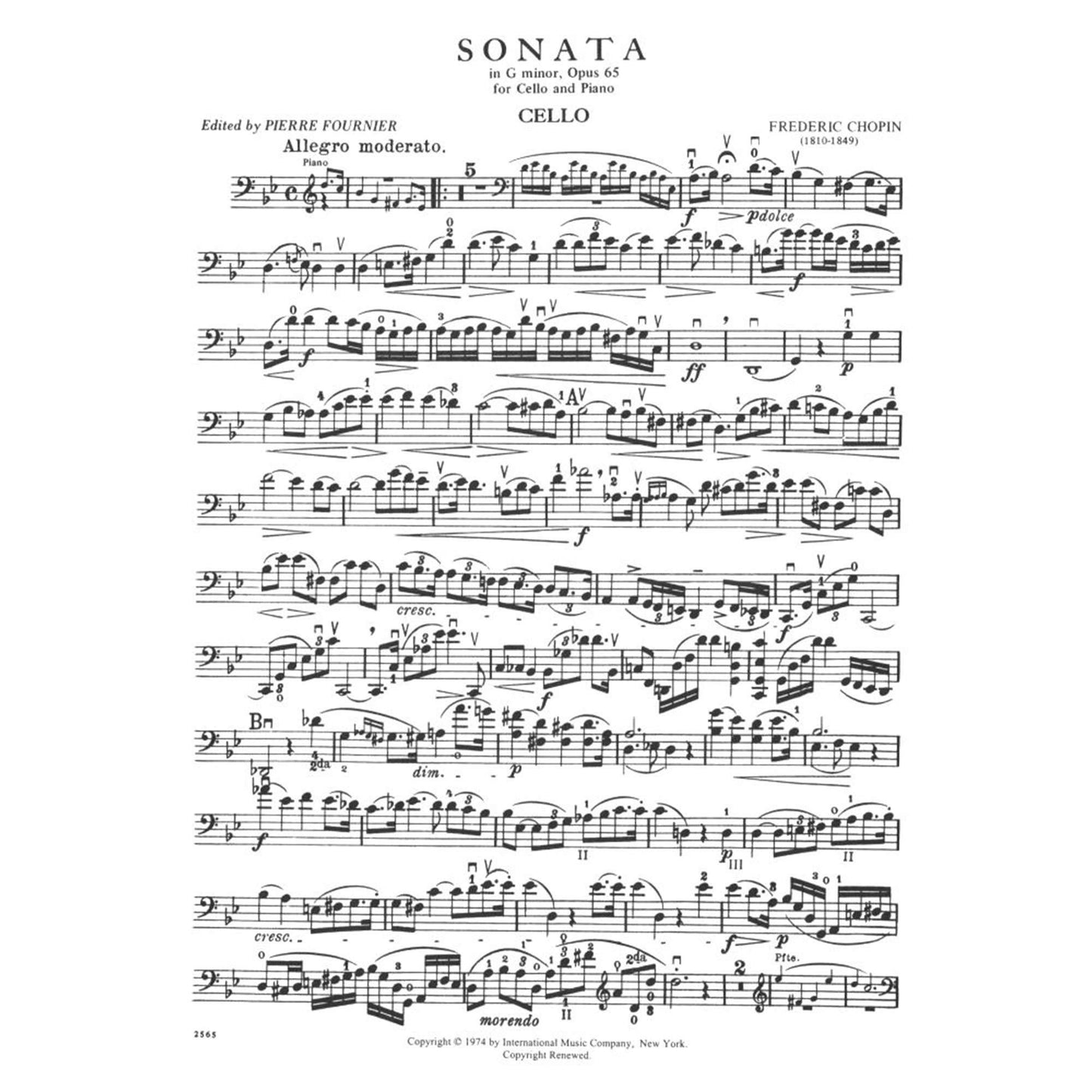 Cello Sonata in G Minor, Op 65 - Chopin, Frederic - Cello and Piano - edited by Fournier - International Music Company [Sheet music] [Sheet music] [Sheet music] [Sheet music] [Sheet music] [Sheet music] [Sheet music] [Sheet music] [Sheet music] [Sheet...