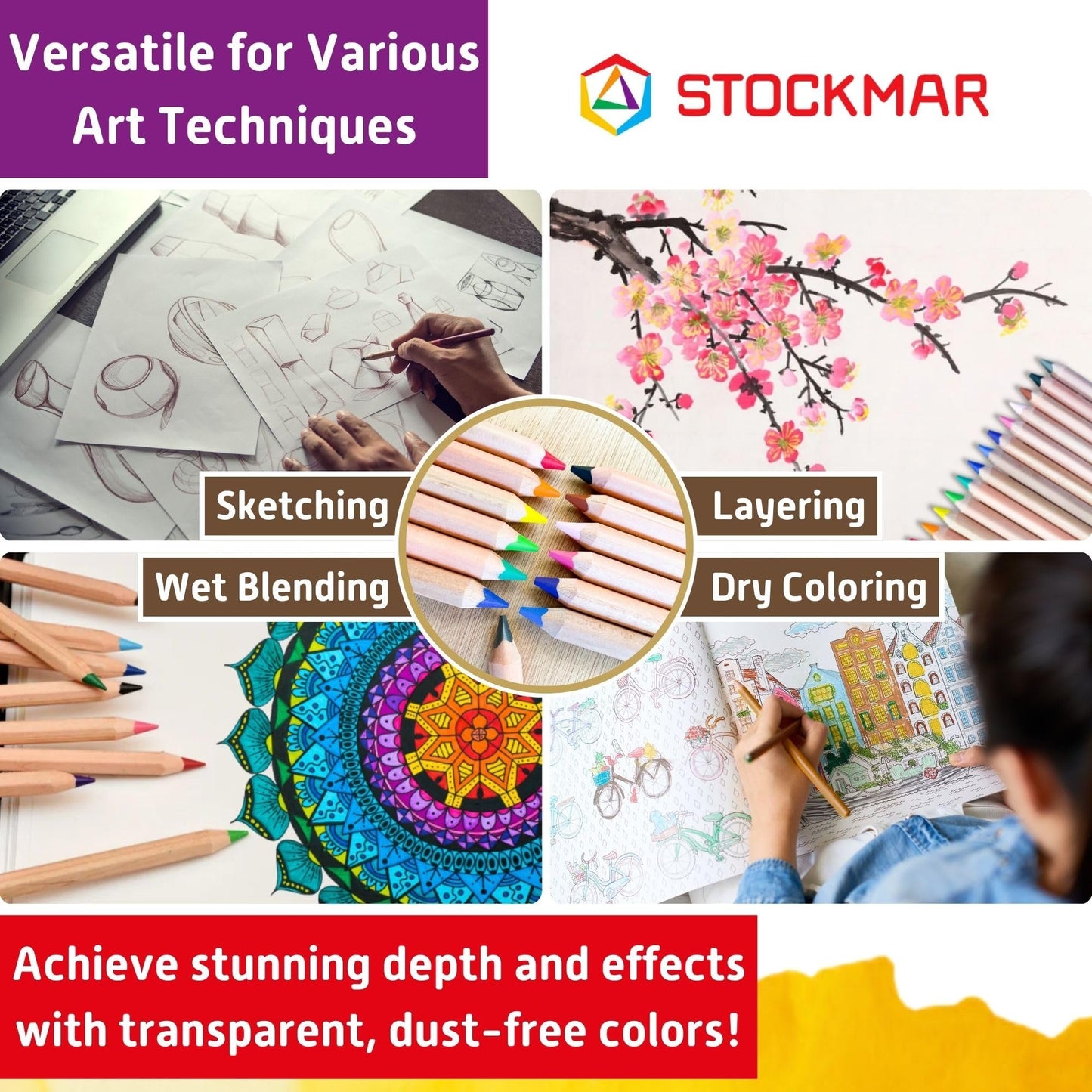 STOCKMAR Triangular Colored Pencils In a Tin Case