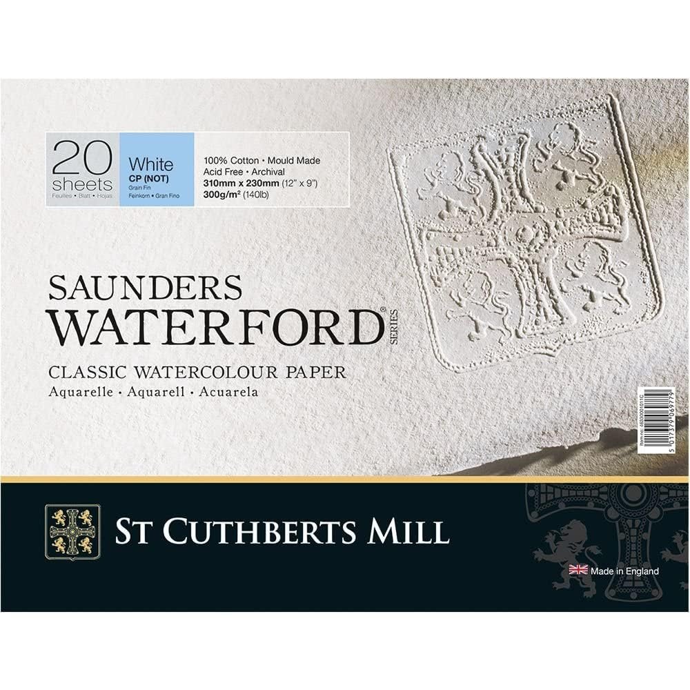 Saunders Waterford Watercolor Block 300gsm 140lb ColdPress, 20 Sheets