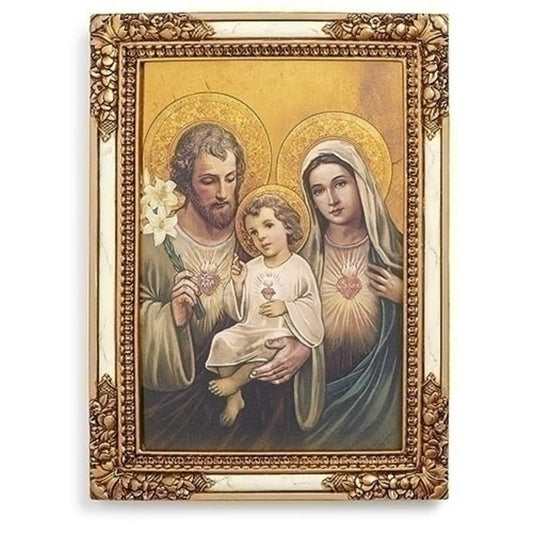 Roman Chaste Hearts Framed Plaque, 7-inch Height, Resin, Stone Powder and Paint, Home, Home Décor