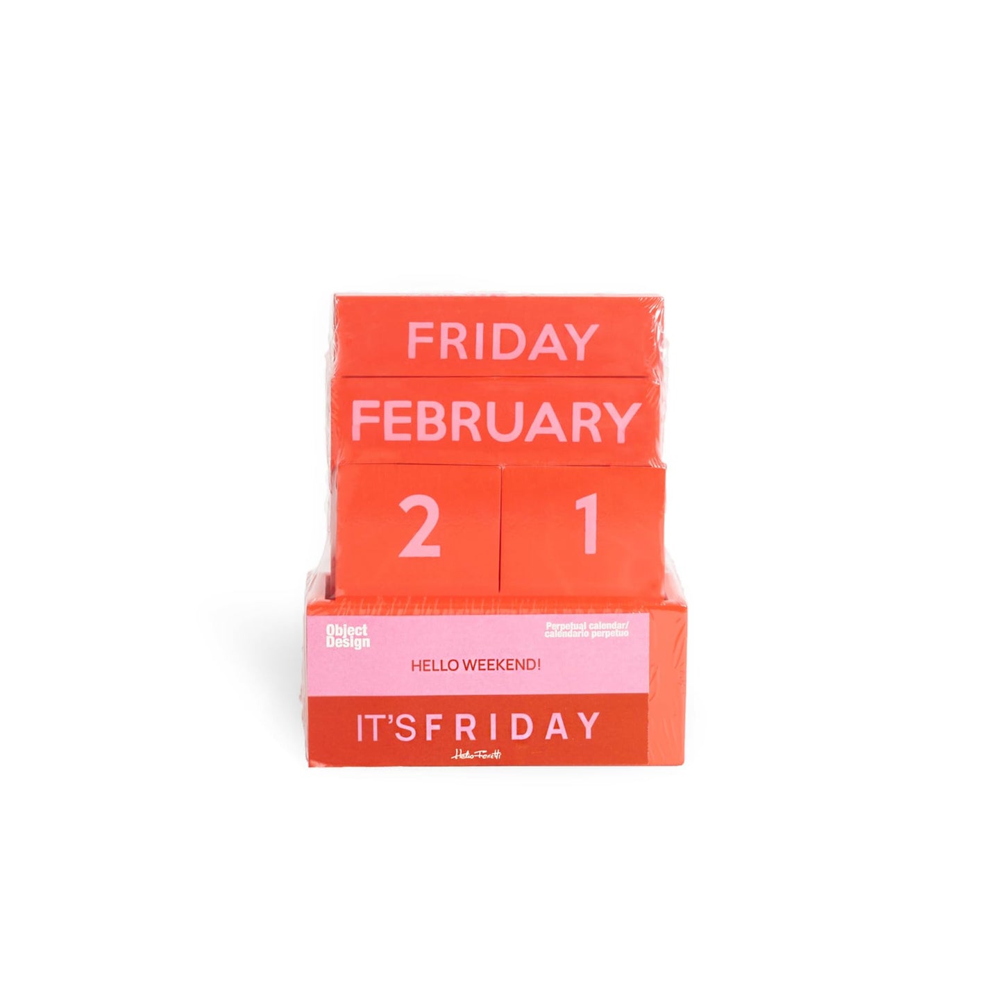 Red Small Glossy Desk Calendar – Compact Full-Color Desktop Calendar (3.94 x 1.57 x 4.80 in)