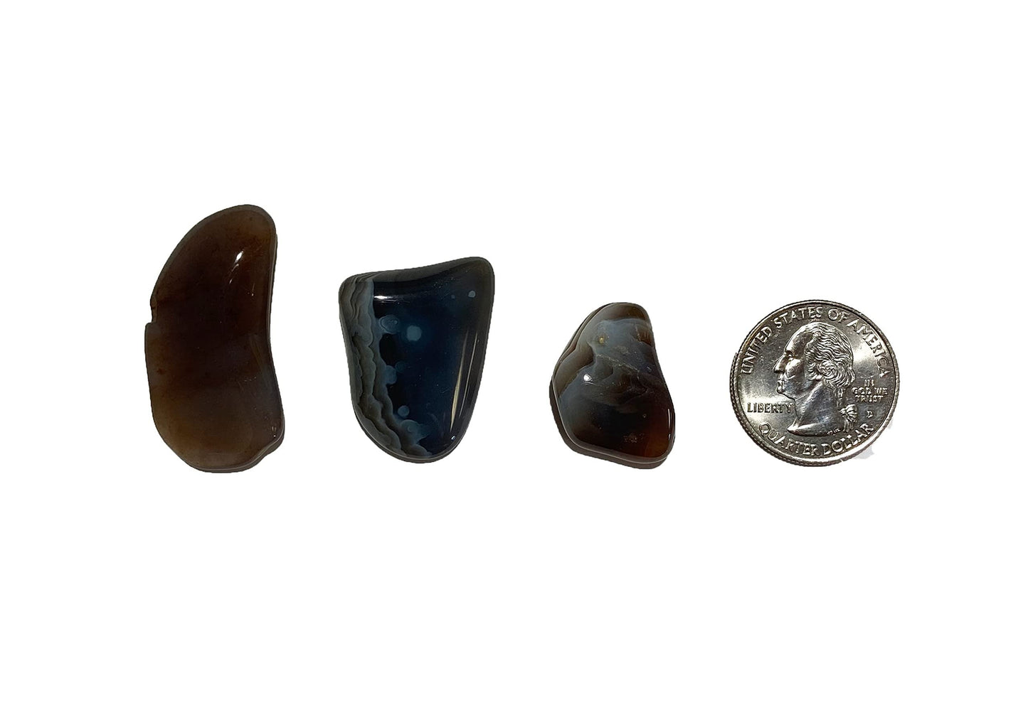 Zentron Crystal Collection: Tumbled Grey Botswana Agate Gemstones in Velvet Bag (1 Pound)