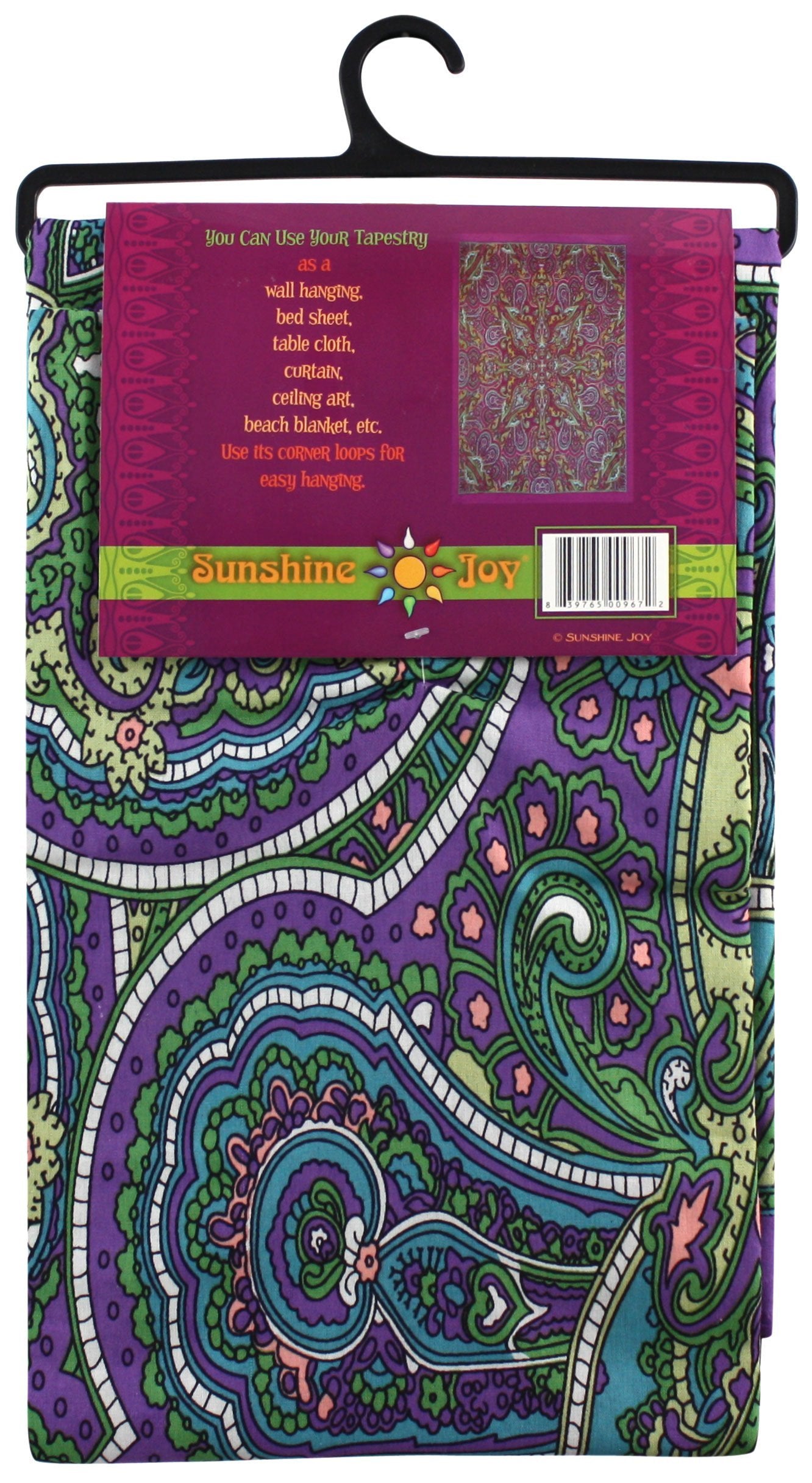 Sunshine Joy 3D Kaleidoscope Paisley Tapestry Tablecloth Beach Sheet 60x90 Inches