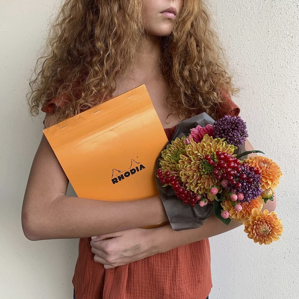 Bloc n°18 Rhodia orange A4 80 F ligné + marge - 18600C