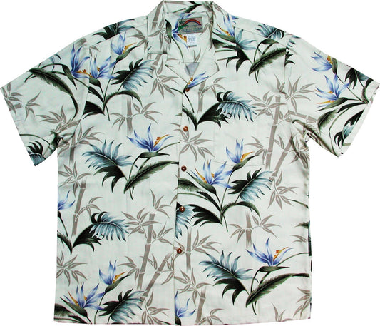 Paradise Found Mens Paradise Rayon Shirt, Cream, XL