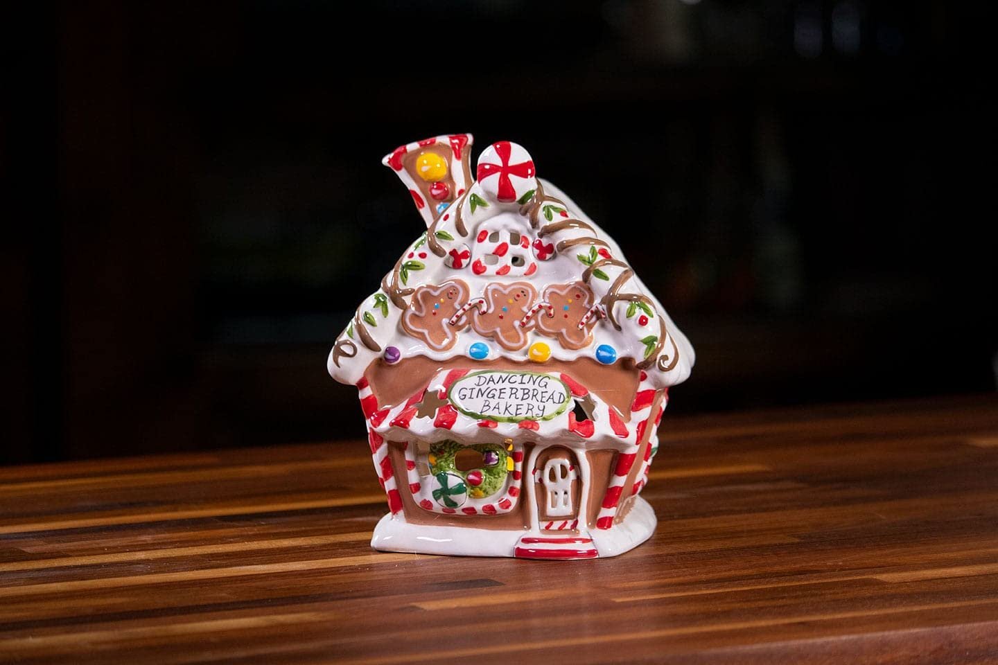 Blue Sky Ceramics Dancing Gingerbread Bakery Candle House, Multi (1840)