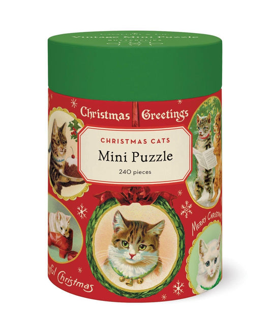 Cavallini 240 Piece Puzzle, Christmas Cat (PZLMINI/CHRCAT)