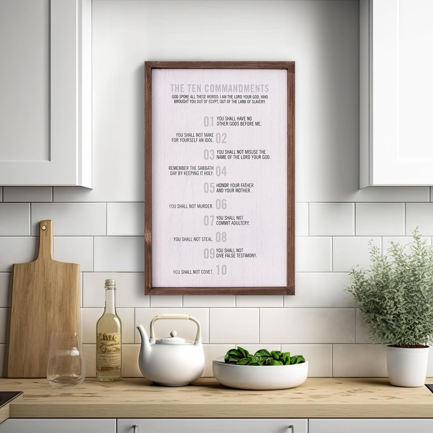 Christian Art Gifts 10 Commandments Wall Plaque - Exodus 20:2