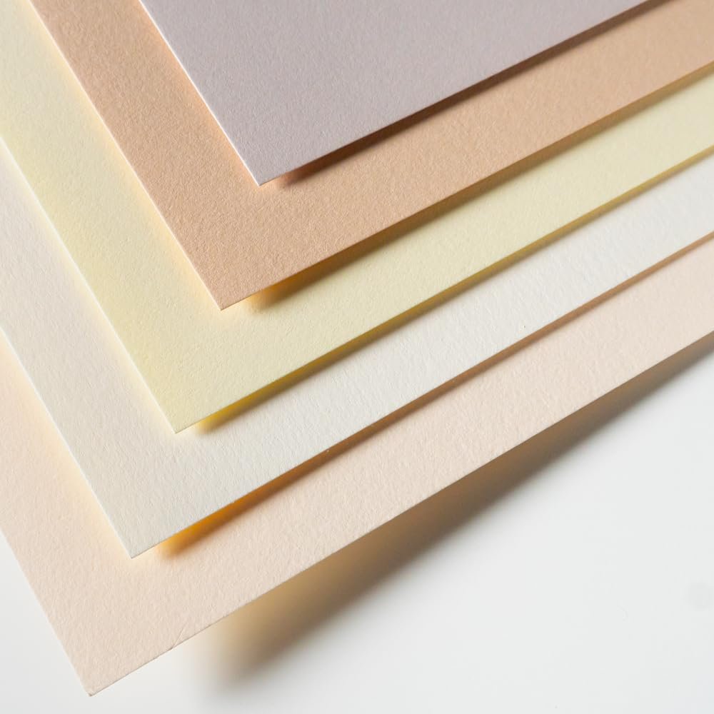 Stonehenge 100% Cotton Medium Weight Mini Pad, Multi-Color (Warm White, Natural, Cream, Fawn, Pearl Grey), 2.5 x 3.75 inches, 250gsm, 15 Sheets for Dry Media