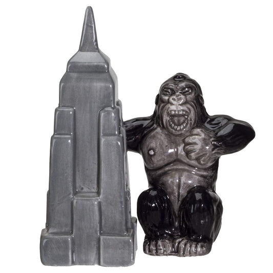 Pacific Giftware NY Empire State Building with Giant King Kong Monster Ceramic Salt and Pepper Shakers Set
