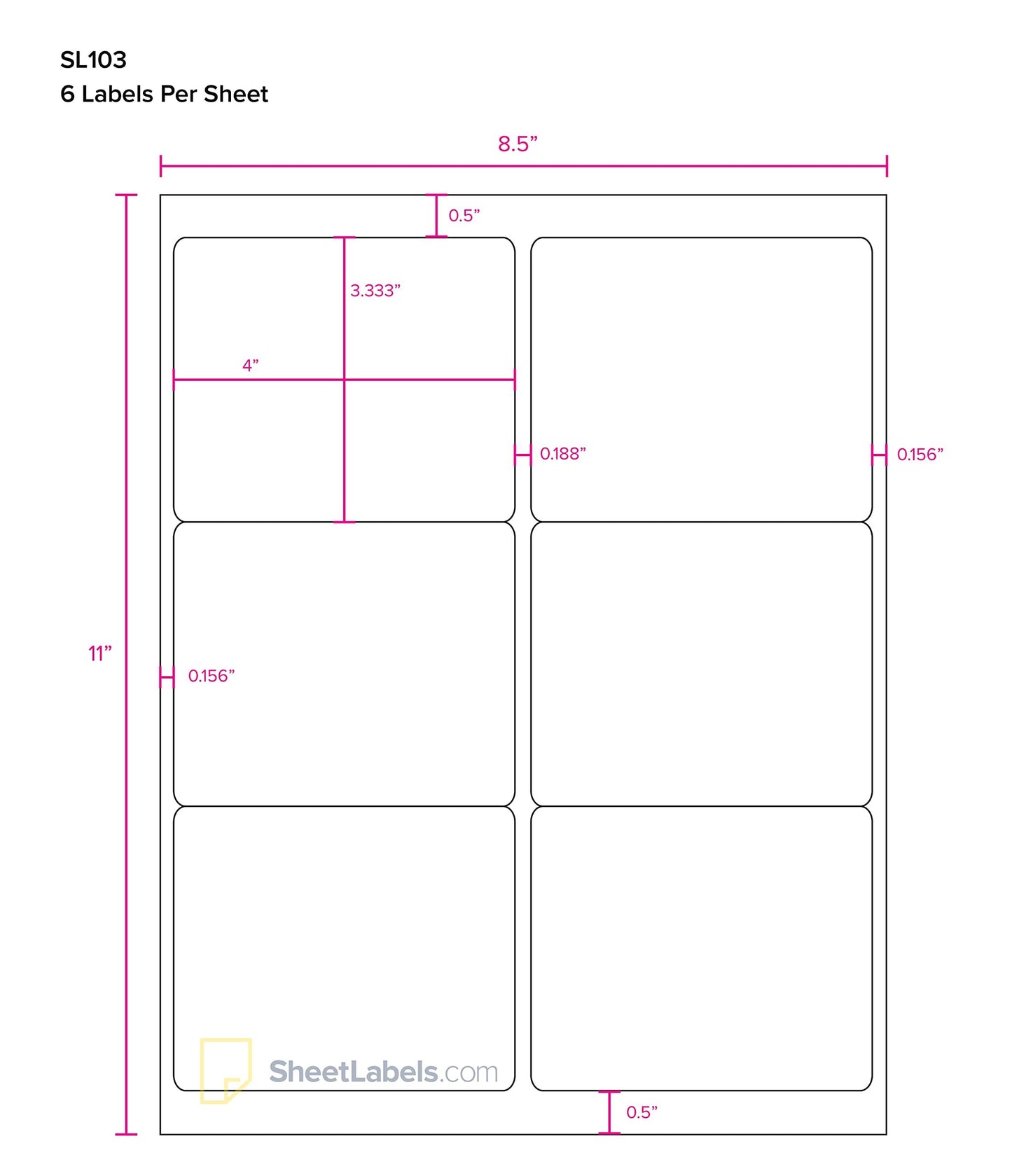 Shipping Labels from SheetLabels.com, 3-1/3" x 4", Laser or Inkjet Printable, Easy to Peel